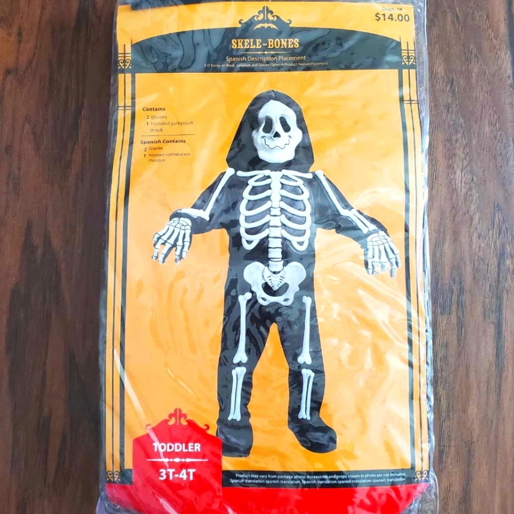 White Skeleton Toddler Halloween Costume